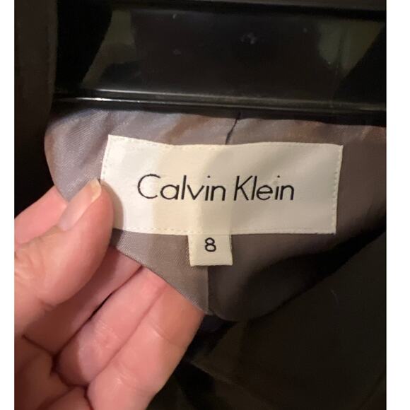 Calvin Klein Chocolate Brown Women's Two Piece Pant Suit Blazer Size 8 Office - Picture 4 of 7